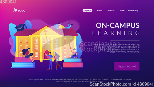 Image of College campus concept landing page