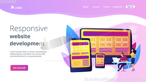 Image of Responsive web design concept landing page.