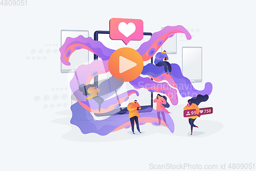 Image of Smartphone addiction concept vector illustration.