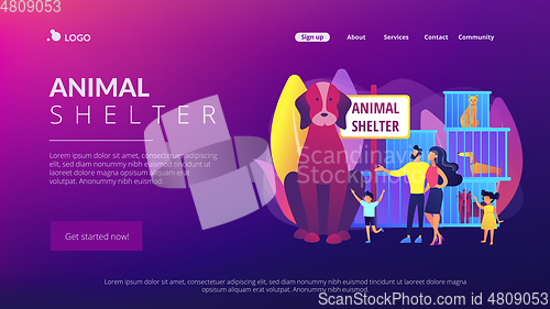 Image of Animal shelter concept landing page