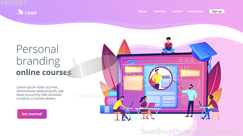 Image of Personal branding course concept landing page