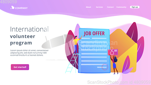 Image of Job offer concept landing page