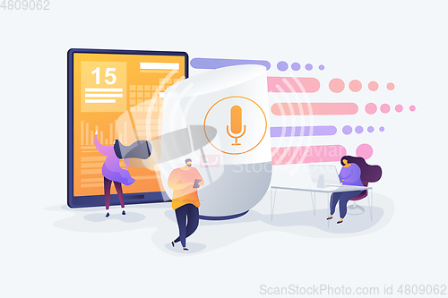 Image of Smart speaker office controller concept vector illustration.