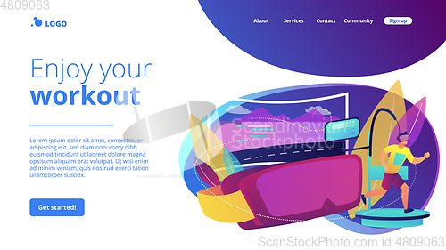 Image of VR fitness gym concept landing page.