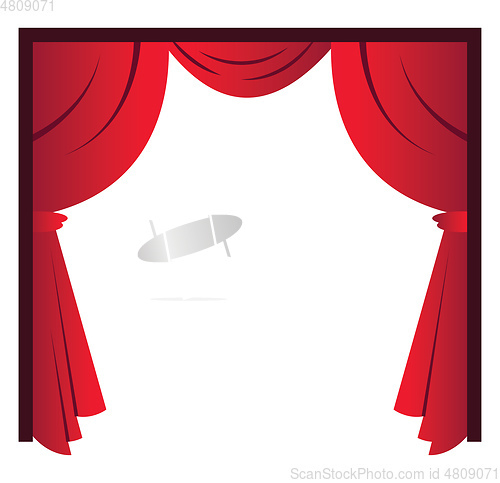 Image of Red curtains simple vector illustration on a white background