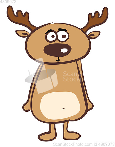 Image of Clipart of a surprised deer vector or color illustration