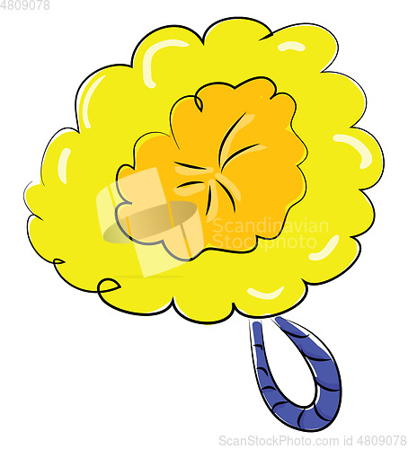 Image of Yellow shower sponge illustration color vector on white backgrou