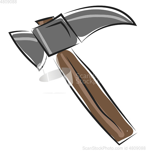 Image of Clipart of a brown hammer/Tool/Implement vector or color illustr
