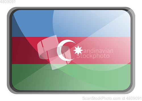 Image of Vector illustration of Azerbaijan flag on white background.