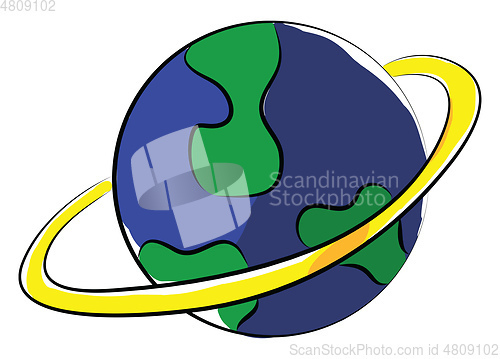Image of Clipart of a globe displaying the land and water portions of our