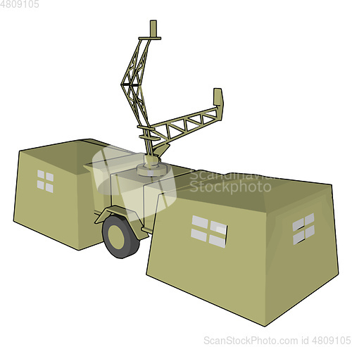 Image of Military radar sketch vector or color illustration