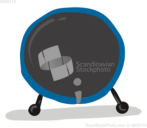 Image of A blue bass drum, vector color illustration.