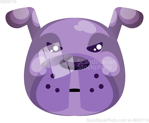 Image of Grumpy purple cartoon dog vector illustartion on white backgroun