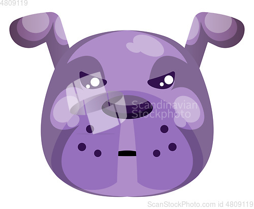 Image of Grumpy purple cartoon dog vector illustartion on white backgroun