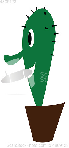 Image of Big nose cactus plant vector or color illustration