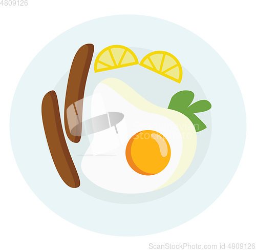 Image of A breakfast platter vector or color illustration