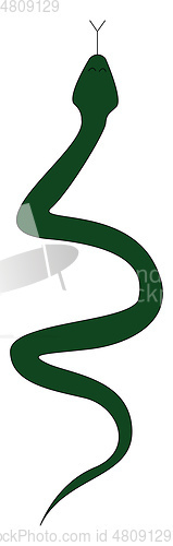 Image of Painting of a poisonous green snake over white background vector