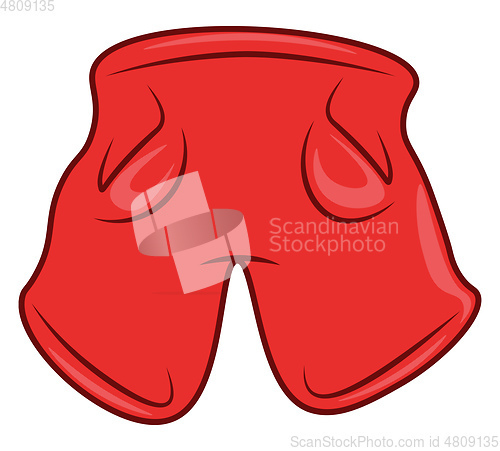 Image of Clipart of red-colored shorts/Red-colored trousers vector or col