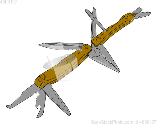 Image of A multitasking tool instrument vector or color illustration