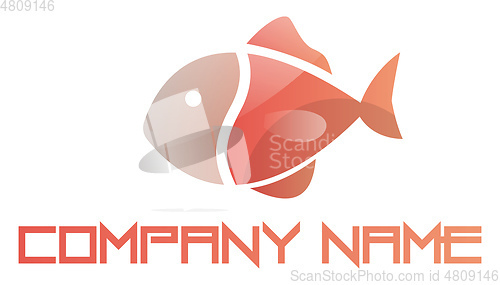 Image of Pink fish minimalistic logo vector illustration on a white backg