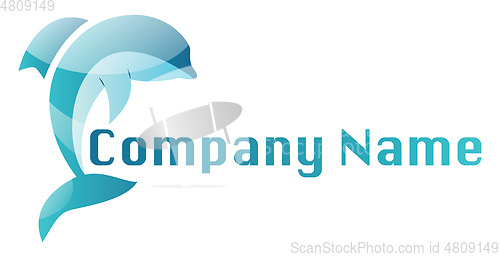 Image of Blue dolphin logo vector illustration on a white background