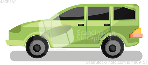 Image of Light green family car vector illustration on white background.