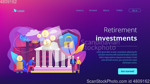 Image of Retirement investments concept landing page.
