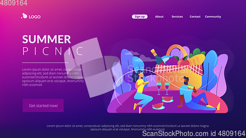 Image of Summer picnic concept landing page.