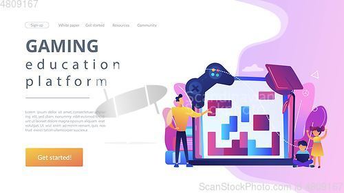 Image of Educational game concept landing page