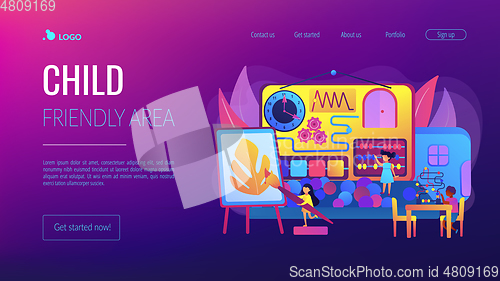 Image of Child friendly area concept landing page