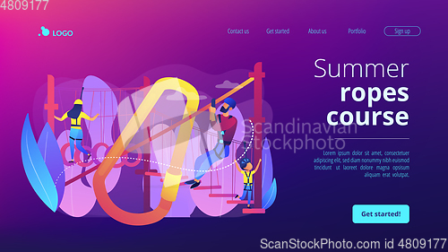 Image of Summer ropes course concept landing page.