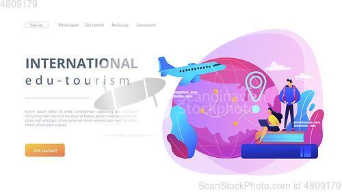 Image of Educational tourism concept landing page