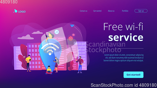 Image of Public wi-fi hotspot concept landing page