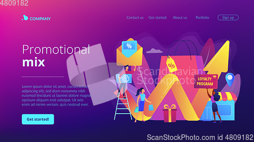 Image of Promotional mix concept landing page