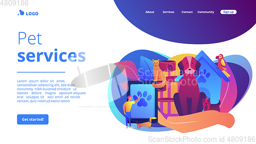 Image of Pet services concept landing page
