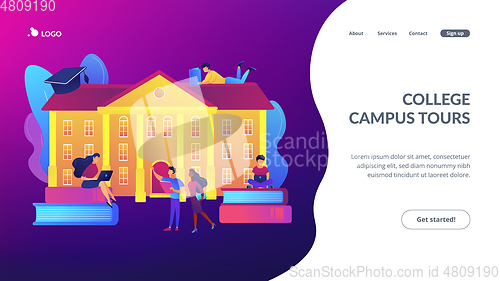 Image of College campus concept landing page