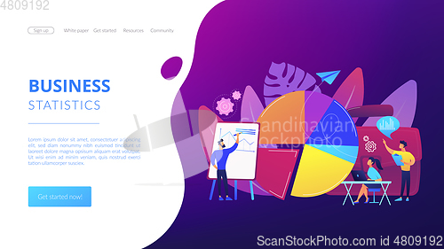 Image of Business statistics concept landing page