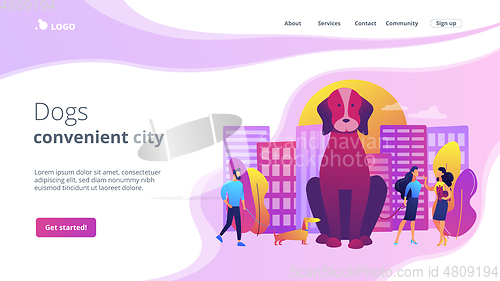 Image of Pet in the big city concept landing page