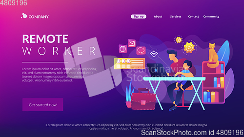 Image of Remote worker concept landing page