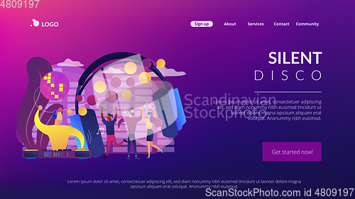 Image of Silent disco concept landing page.