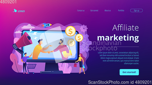 Image of Affiliate marketing concept landing page.