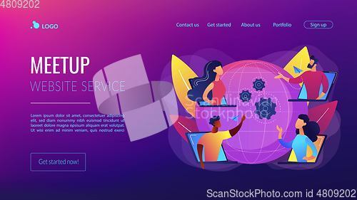 Image of Online meetup concept landing page