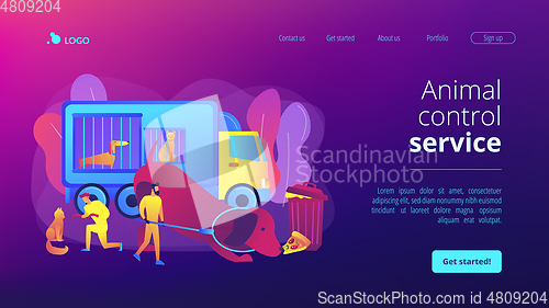 Image of Animal control service concept landing page