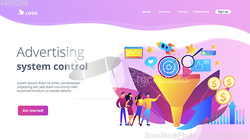 Image of Marketing funnel concept landing page.