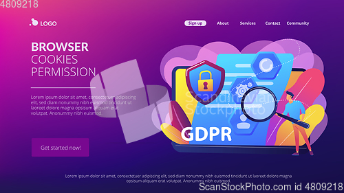 Image of General data protection regulation concept landing page.