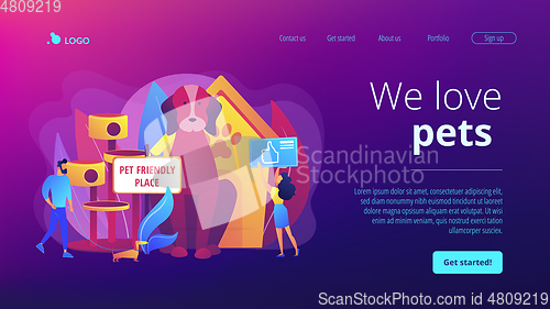 Image of Pet friendly place concept landing page