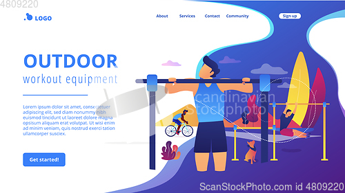 Image of Outdoor workout concept landing page.