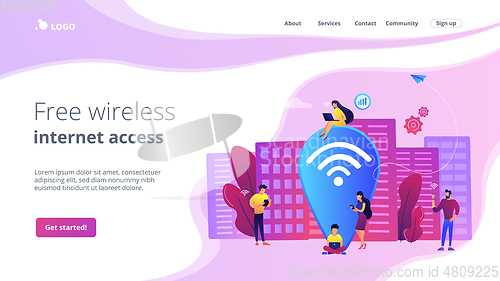 Image of Public wi-fi hotspot concept landing page