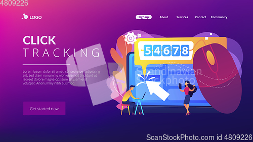 Image of Click tracking concept landing page.