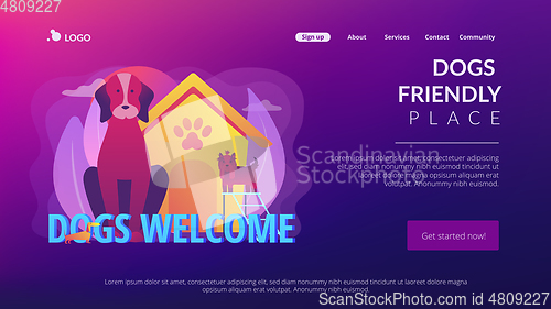 Image of Dogs friendly place concept landing page